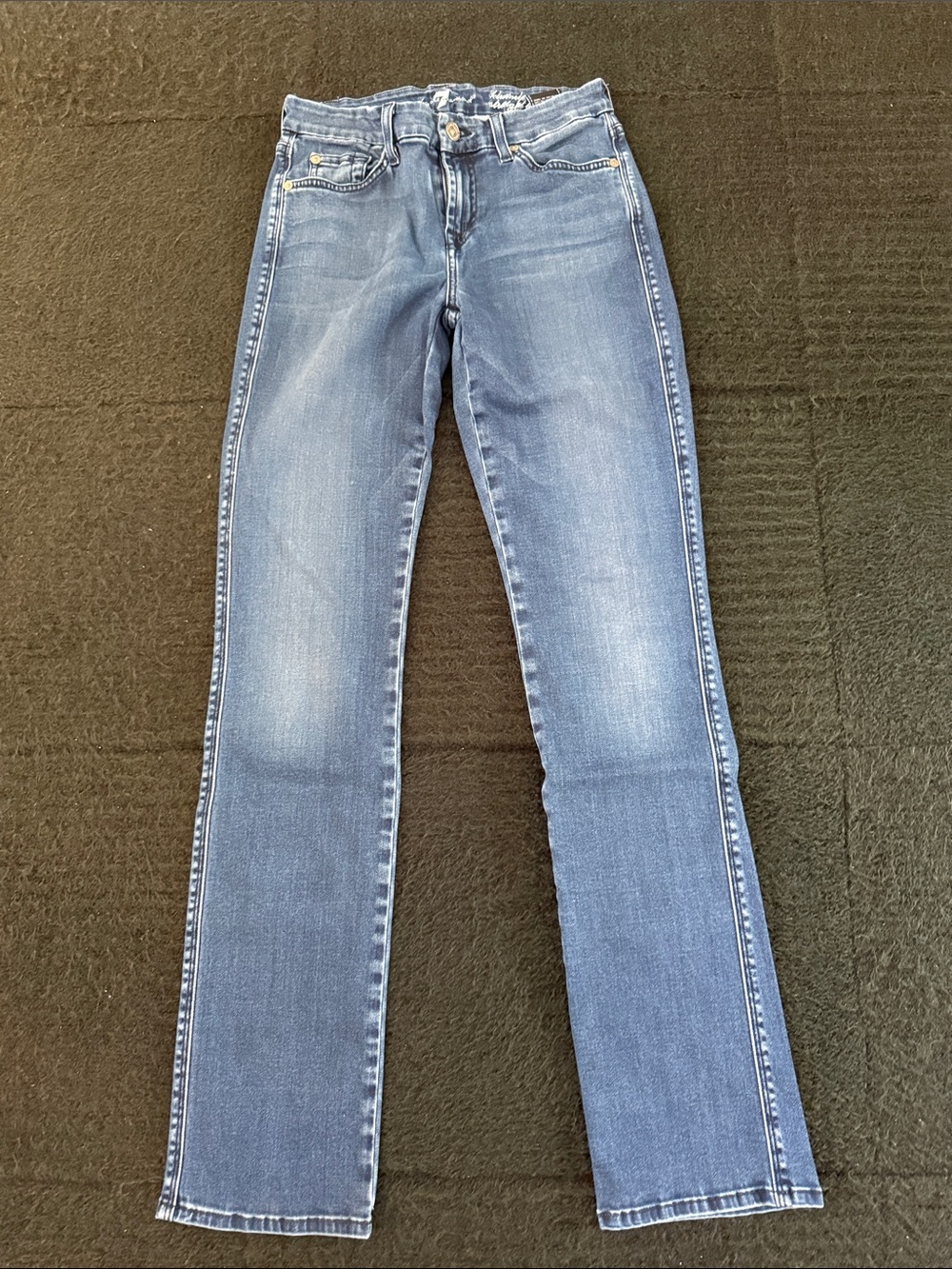 7 For All Mankind Women's Straight-Leg Jeans — Medium Blue Wash